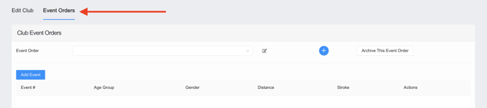 Manage Club -> Event Orders Tab-1